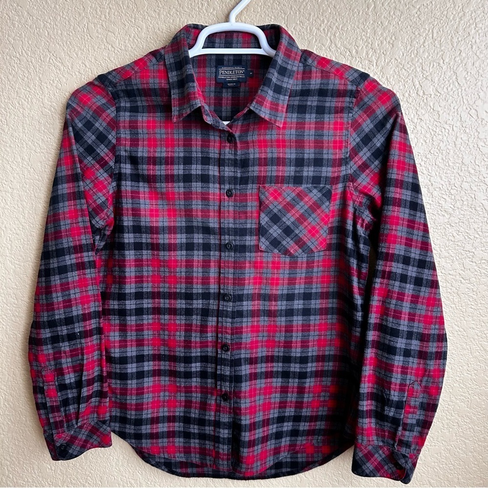 Pendleton Plaid Flannel Long Sleeve Button Down Shirt